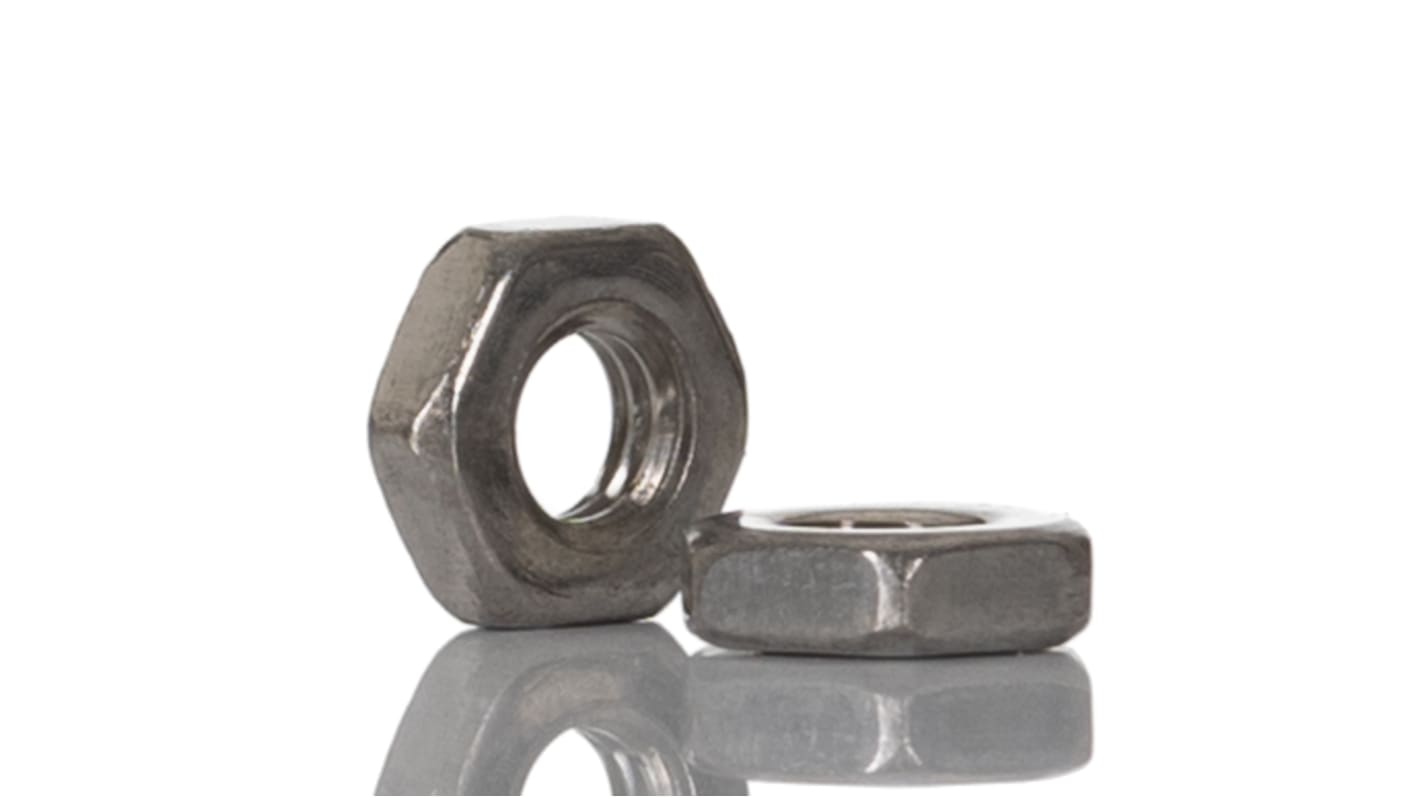 RS PRO, Plain Stainless Steel Hex Nut, DIN 439, M3