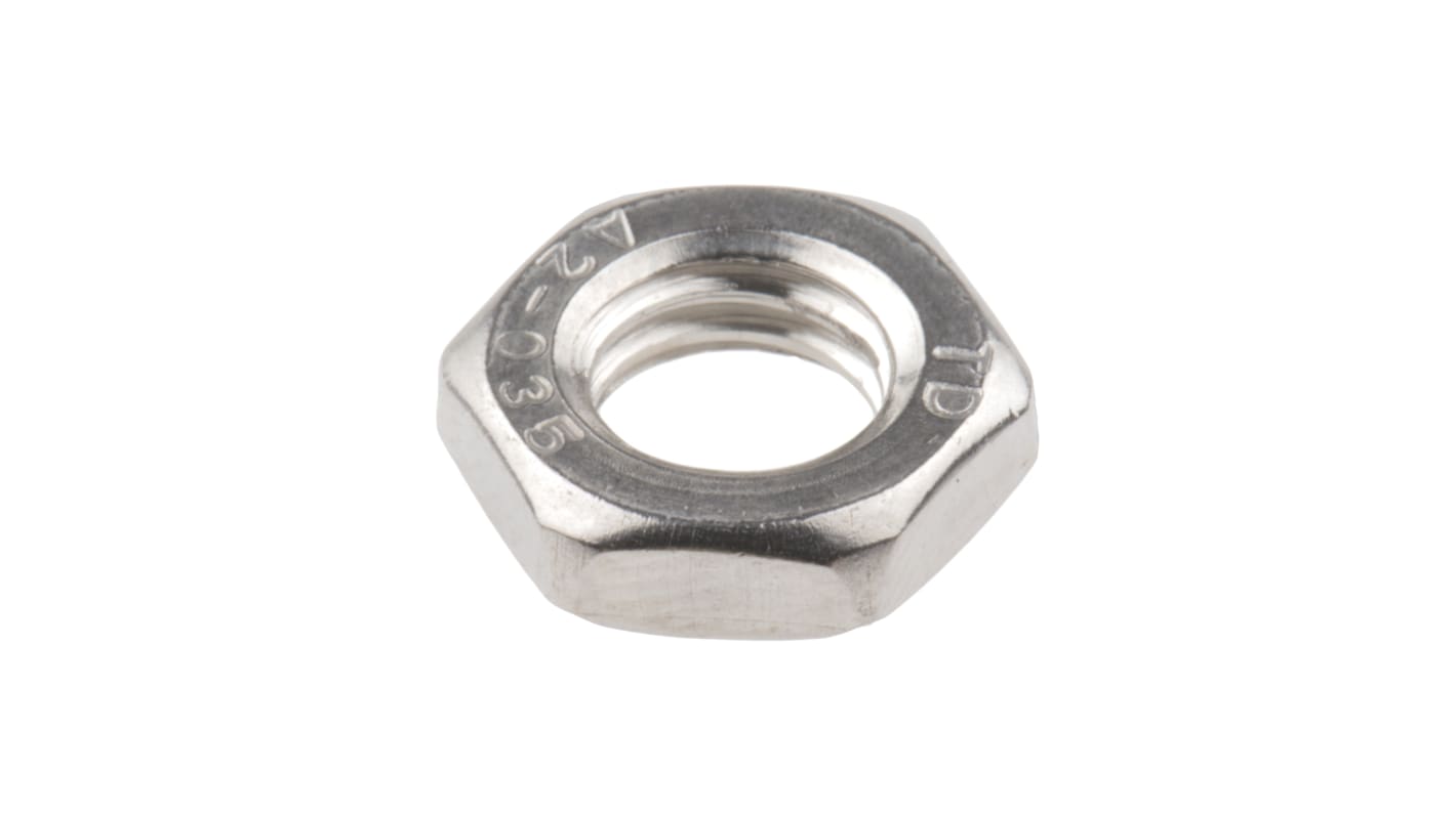 RS PRO, Plain Stainless Steel Hex Nut, DIN 439B, M8