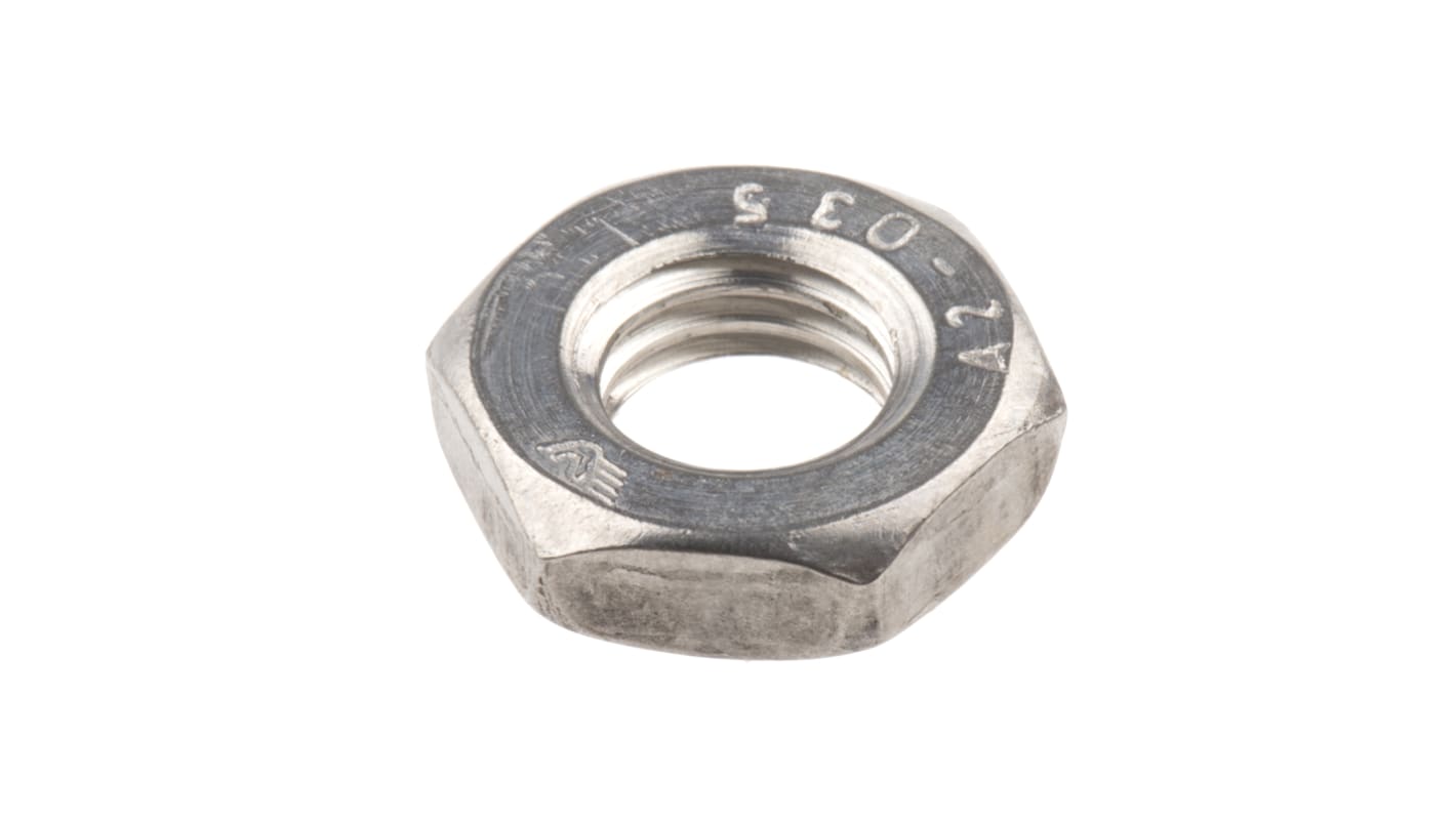 RS PRO, Plain Stainless Steel Hex Nut, DIN 439B, M10