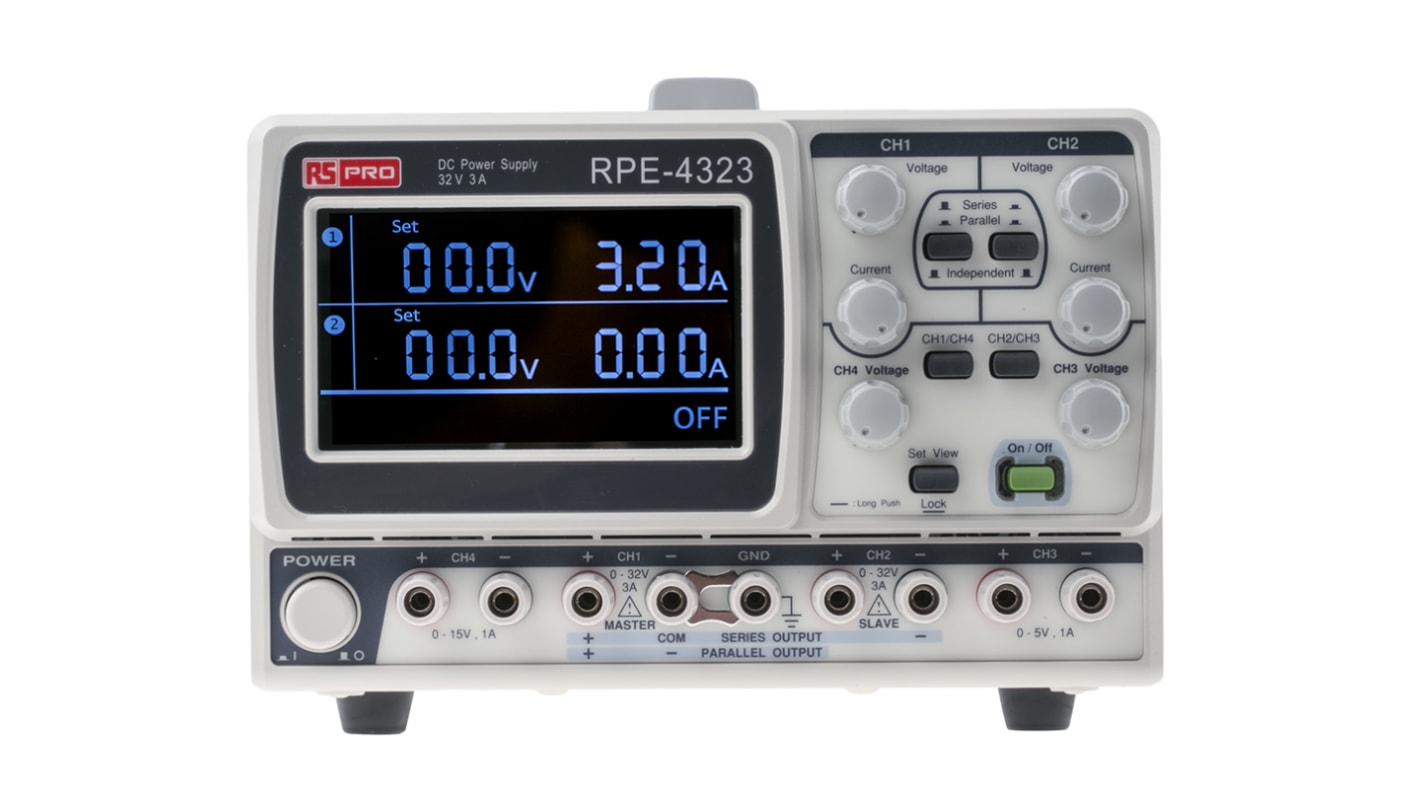 RS PRO Digital Bench Power Supply, 0 → 15V, 2 x 0 → 1A, 4-Output, 212W - RS Calibrated