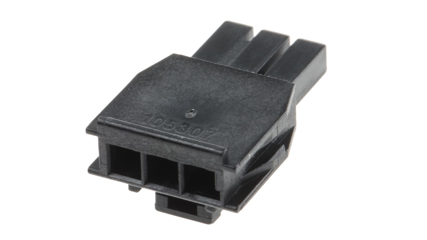 Carcasa de conector Molex 105307-1203, Serie Nano-Fit, paso: 2.5mm, 3 contactos, , 1 fila filas, Recto, Hembra, Montaje