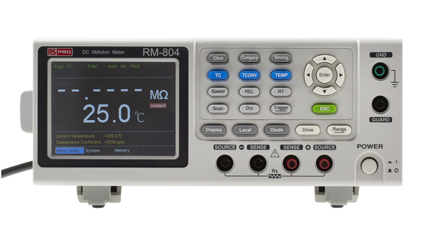 Ohmmetro RS PRO GPIB RM-804, 5000 Ω max, risoluzione 1μΩ, Cert. ISO