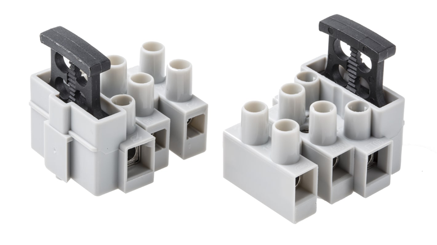 RS PRO Fused Terminal Block, 3Way, 6.3A, Screw Termination RS
