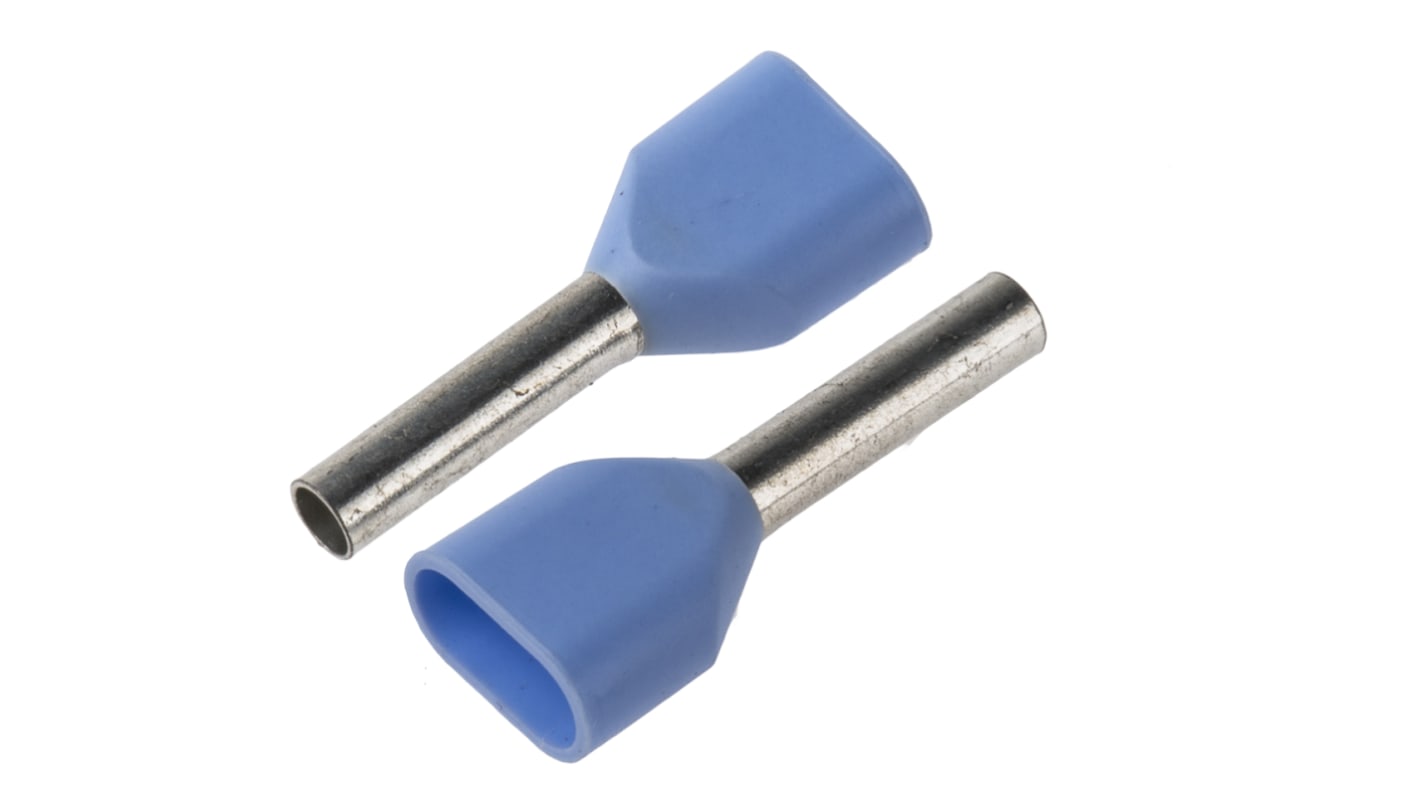 JST, TWE Insulated Crimp Bootlace Ferrule, 8mm Pin Length, 1.8mm Pin Diameter, 2 x 0.75mm² Wire Size, Grey