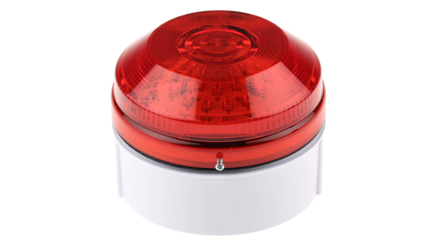 Moflash LED195 Series Red Flashing Beacon, 20 → 30 V ac/dc, Surface Mount, Wall Mount, LED Bulb, IP65