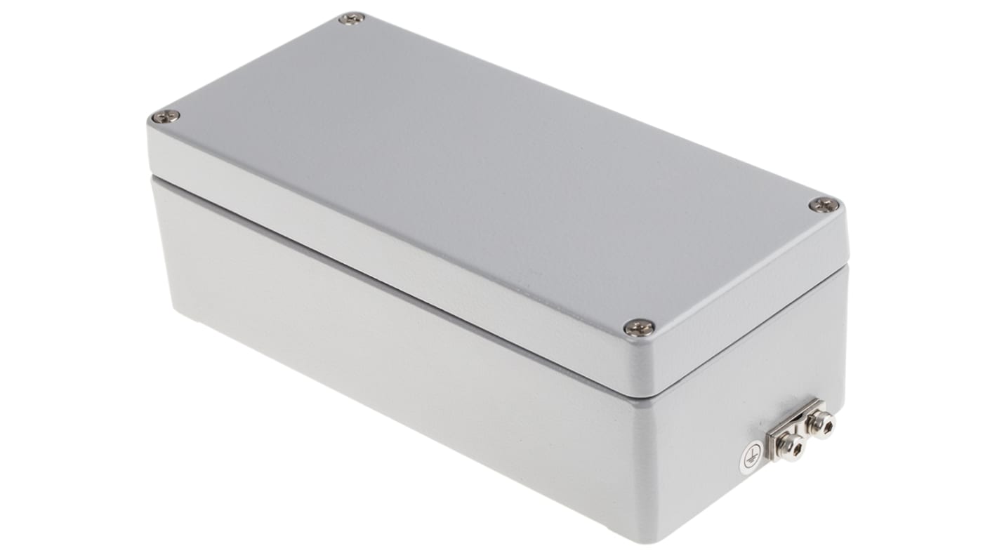 RS PRO Aluminium Enclosure, IP65, IP66, IP67, IP68, Grey Lid, 57 x 175 x 80mm