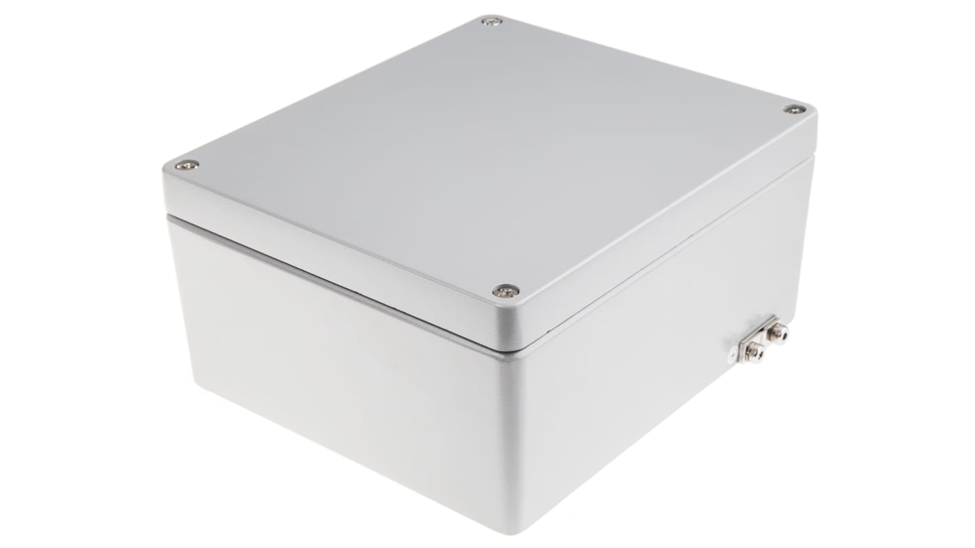 RS PRO Aluminium Enclosure, IP65, IP66, IP67, IP68, Grey Lid, 113 x 230 x 200mm