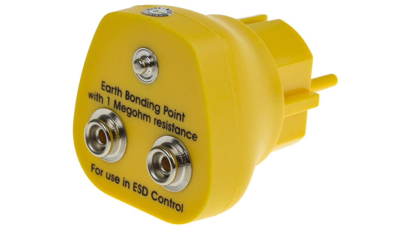 Wtyk uziemiający ESD Europejski Wtyk połączeniowy uziemienia EN61340-5 Tak RS PRO 1mΩ