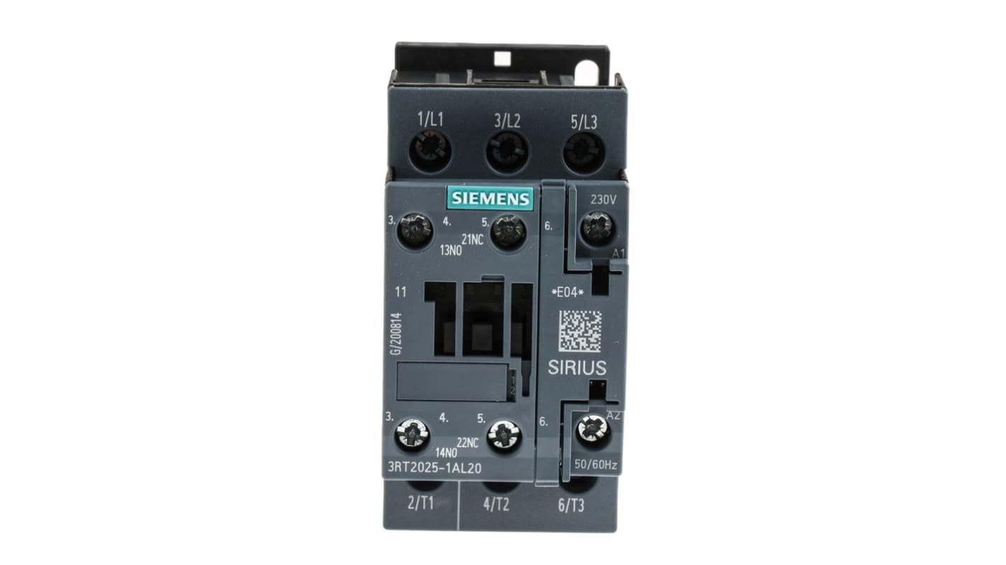 Relé de control Siemens SIRIUS 3RT2, 3 NA, 230 V ac, 17 A