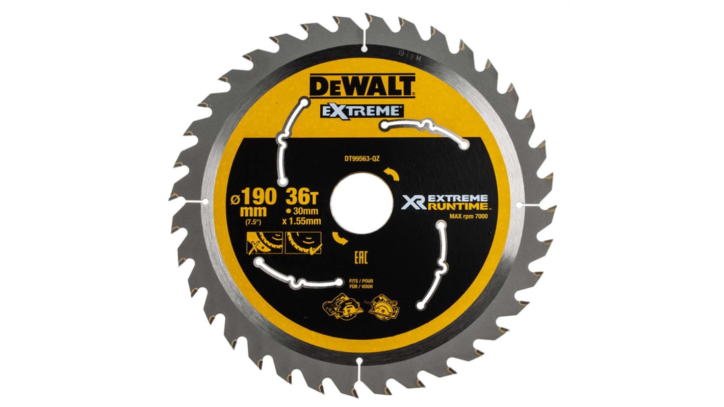 Lame de scie circulaire DeWALT dents par pouce 36 Ø30mm; Ø190mm X 1