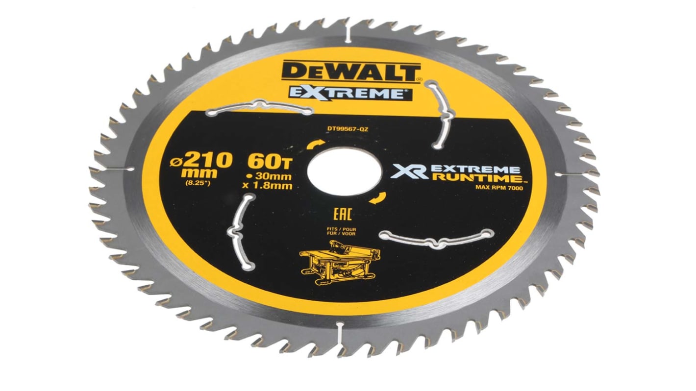 DeWALT Rundsavsklinge, Klingediameter: 210mm, Pakke med 1