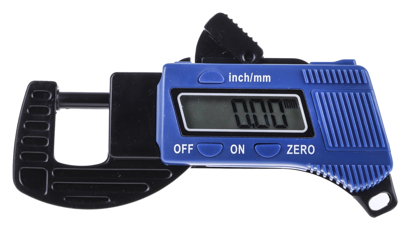 RS PRO Thickness Meter, 0mm - 12mm, ±0.1 mm Accuracy, 0.01 mm Resolution, LCD Display