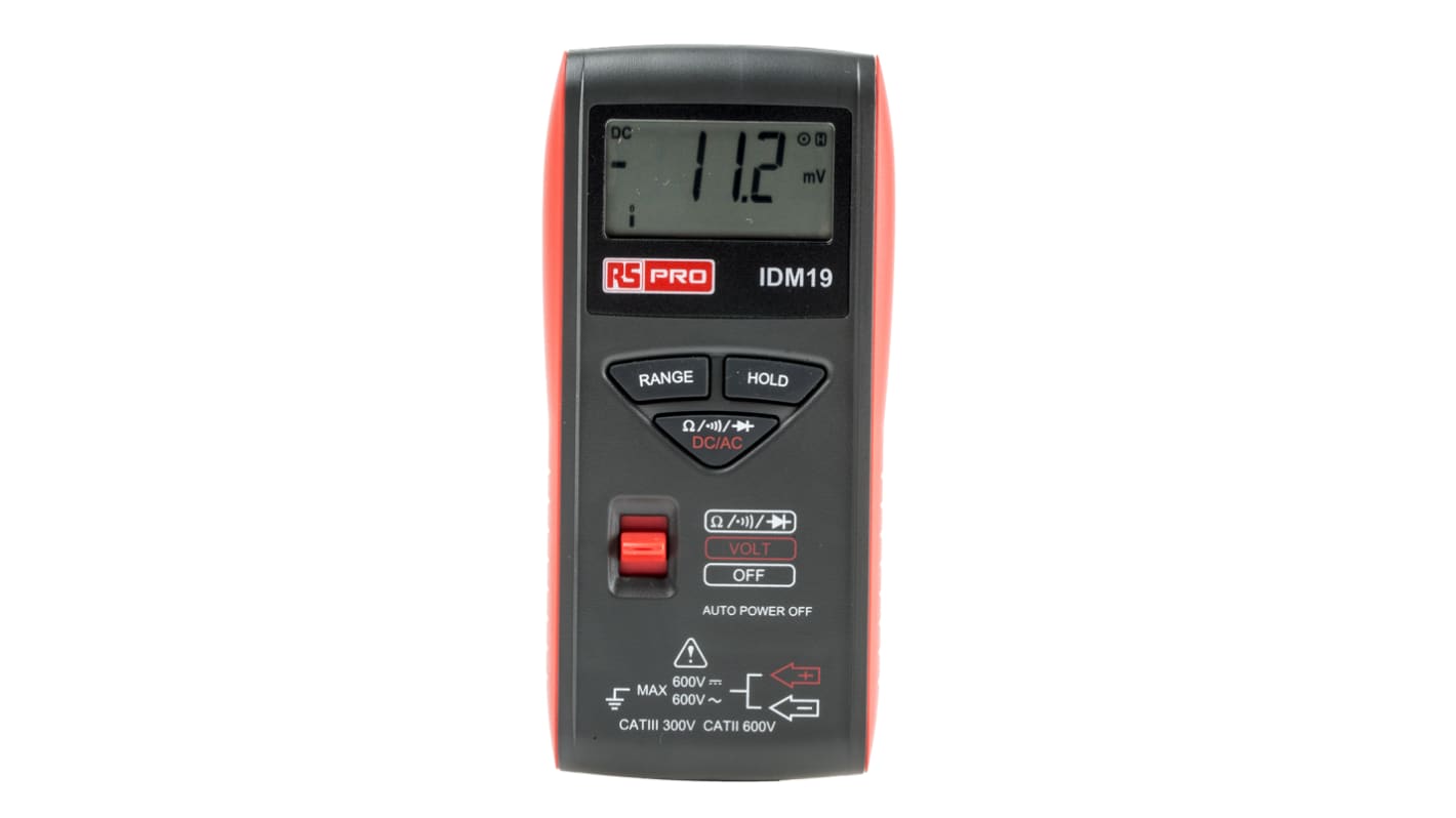 RS PRO IDM19 Multiméter (Kézi), max.: 600V ac