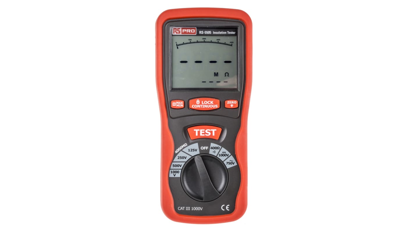 Tester izolace Tester izolace 4GΩ 1000V, číslo modelu: RS5505 RS PRO