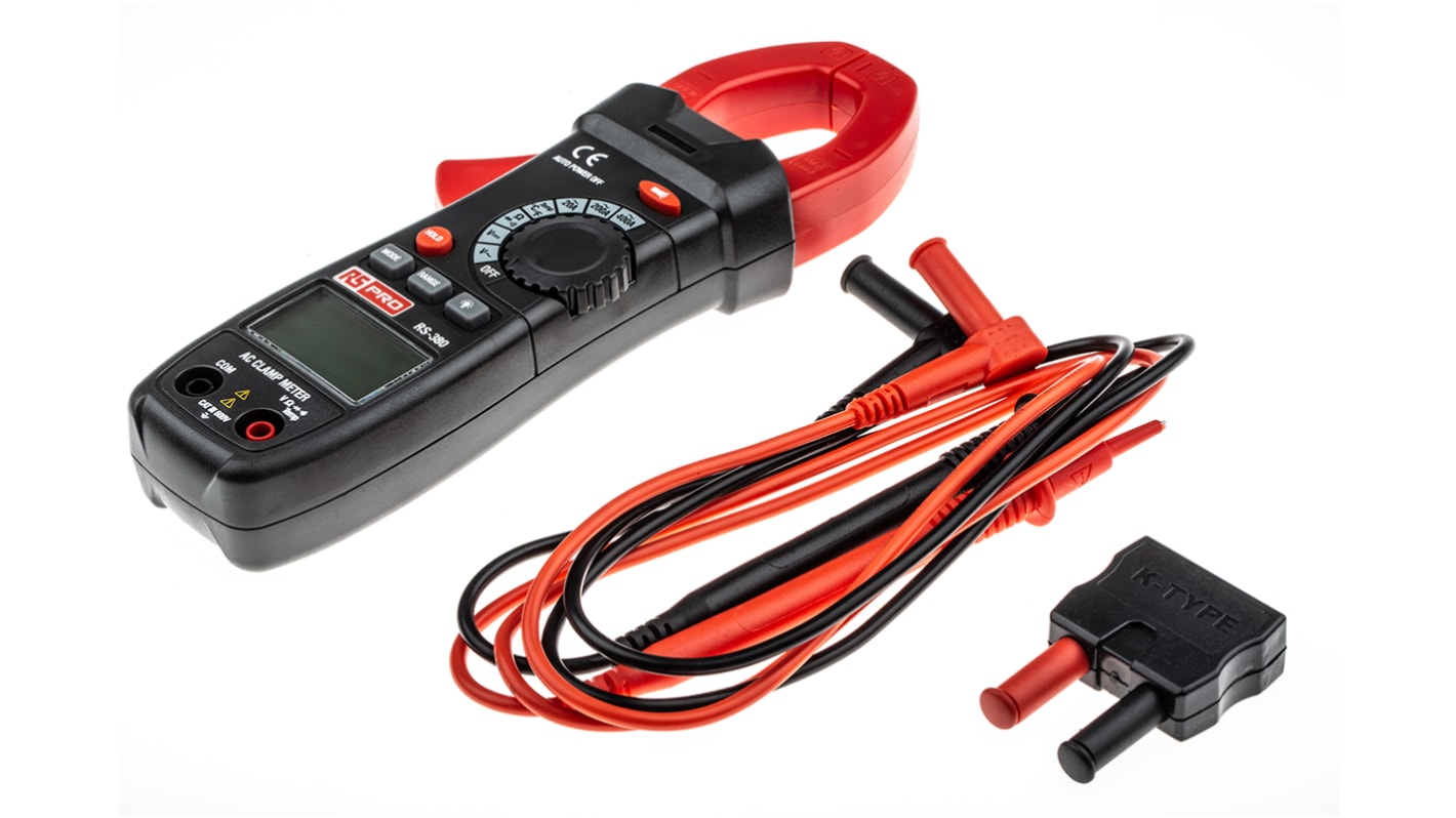 RS PRO RS380 Clamp Meter, Max Current 400A ac CAT III 600 V RS