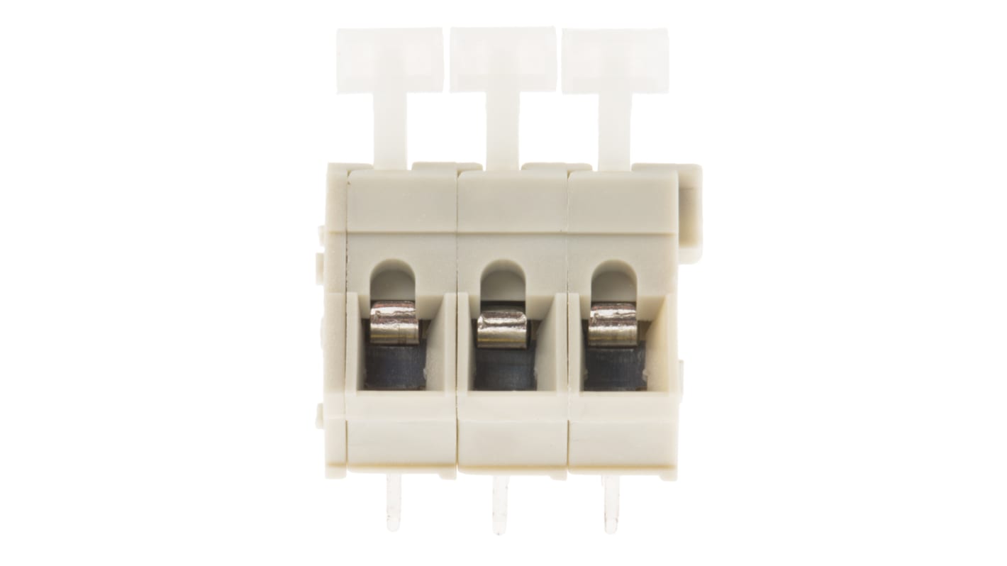 TE Connectivity PCB Terminal Block, 3-Contact, 5.08mm Pitch, Through Hole Mount, 1-Row, Solder Termination