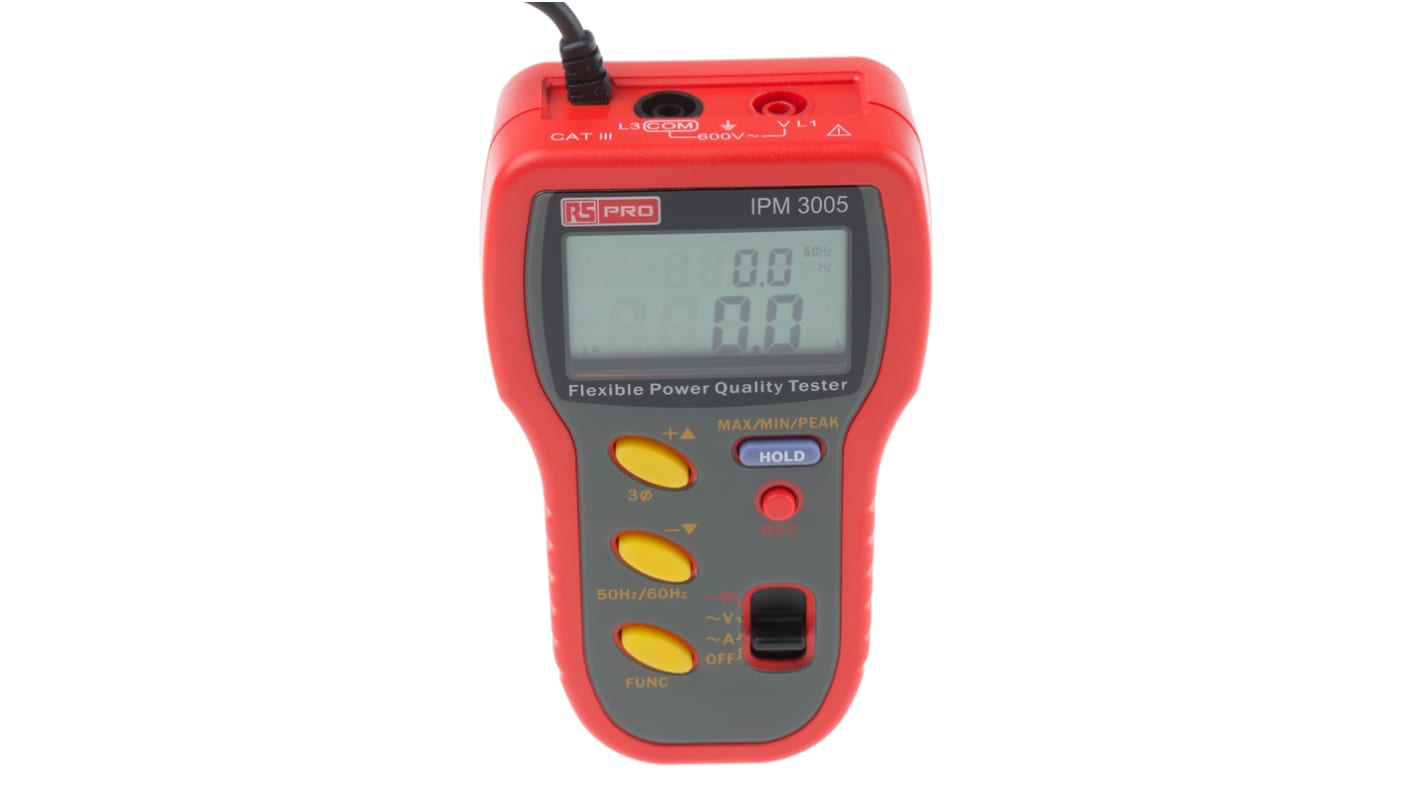 RS PRO IPM3005 Power Quality Analyser, 3000A Max, 600V Max