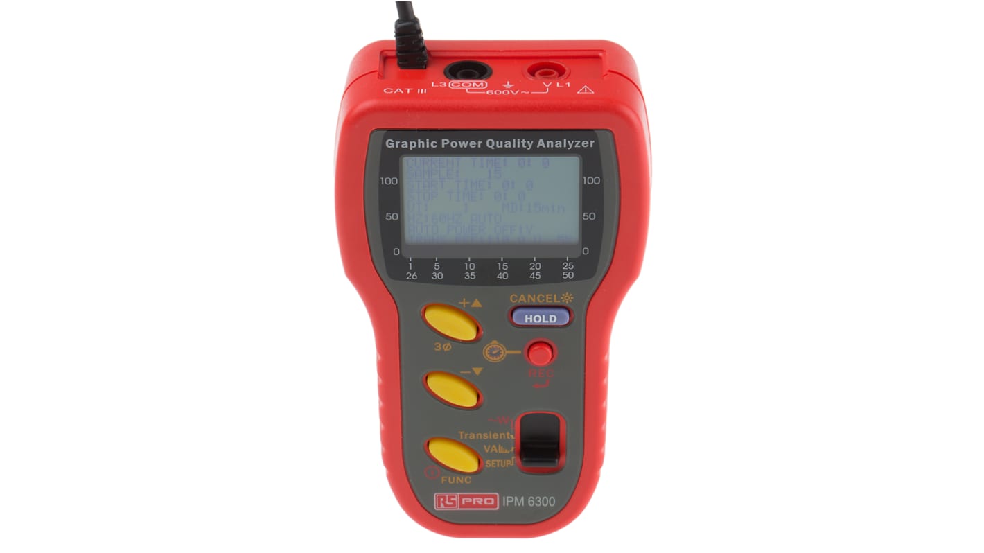 RS PRO IPM6300 Power Quality Analyser, 3000A Max, 600V Max