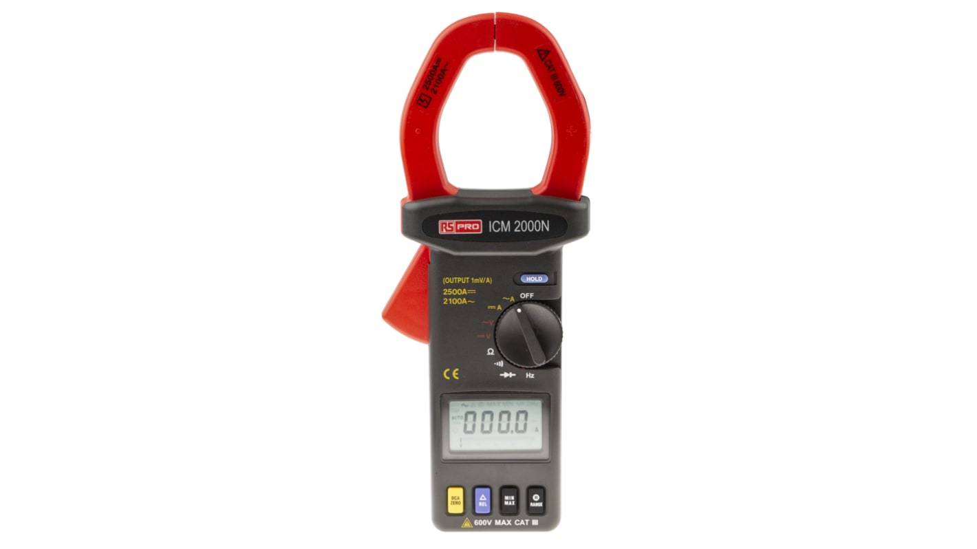 RS PRO ICM2000N Clamp Meter, 2500A dc, Max Current 2100A ac CAT III 600 V