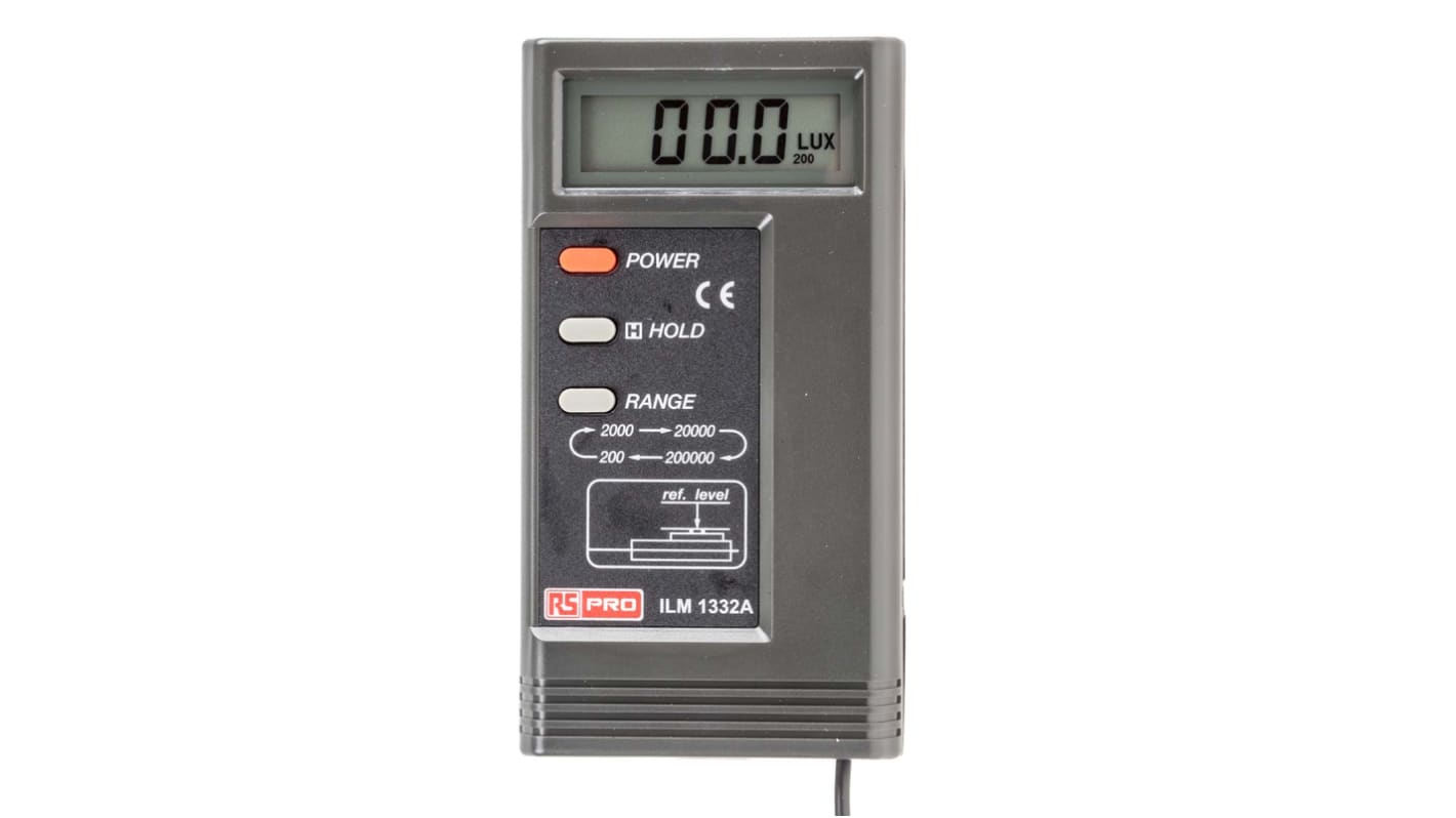 RS PRO ILM1332A Luxmeter mit Photodiode, bis 200000lx, 0,1 lx, ±3 %, ISO-kalibriert