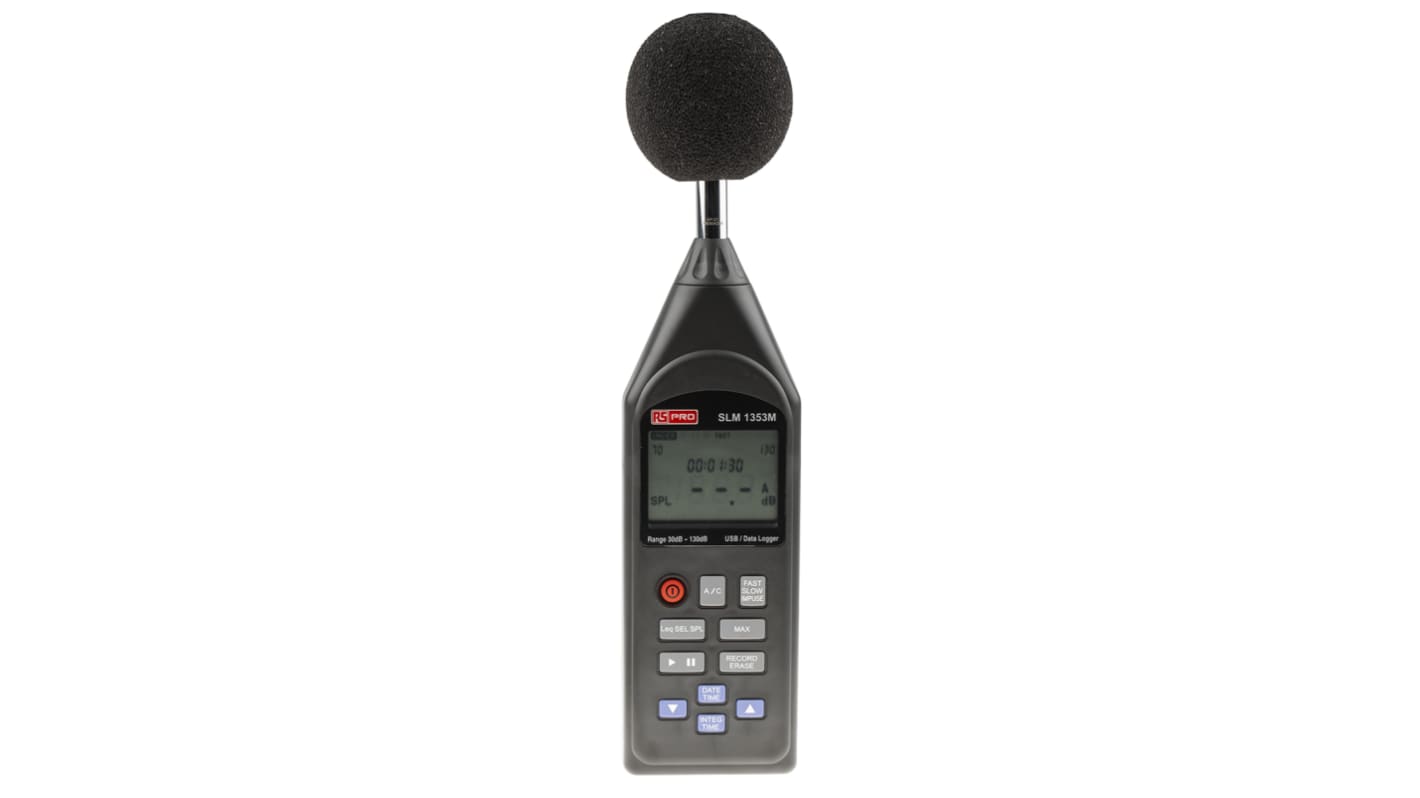 RS PRO ISO-TECH SLM1353M  Datalogging Sound Level Meter, 30dB to 130dB, 8kHz max