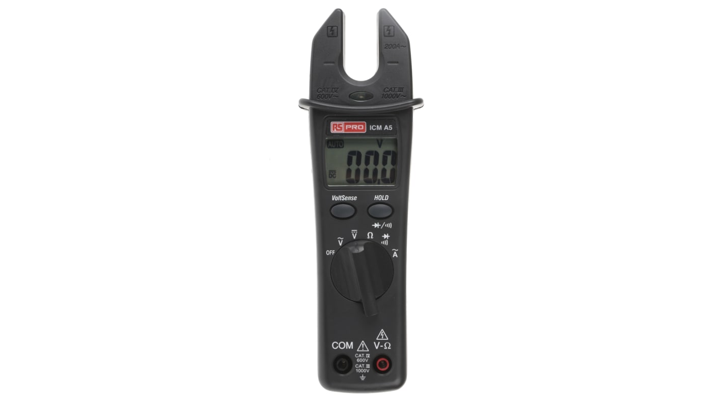 RS PRO ICMA5 Clamp Meter, Max Current 200A ac CAT III 1000 V, CAT IV 600 V