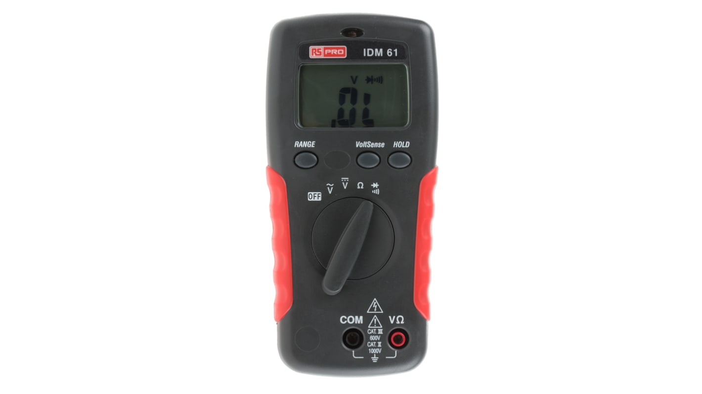 RS PRO IDM61 Hand Digital Multimeter, CAT II, CAT III 750V ac, 20MΩ