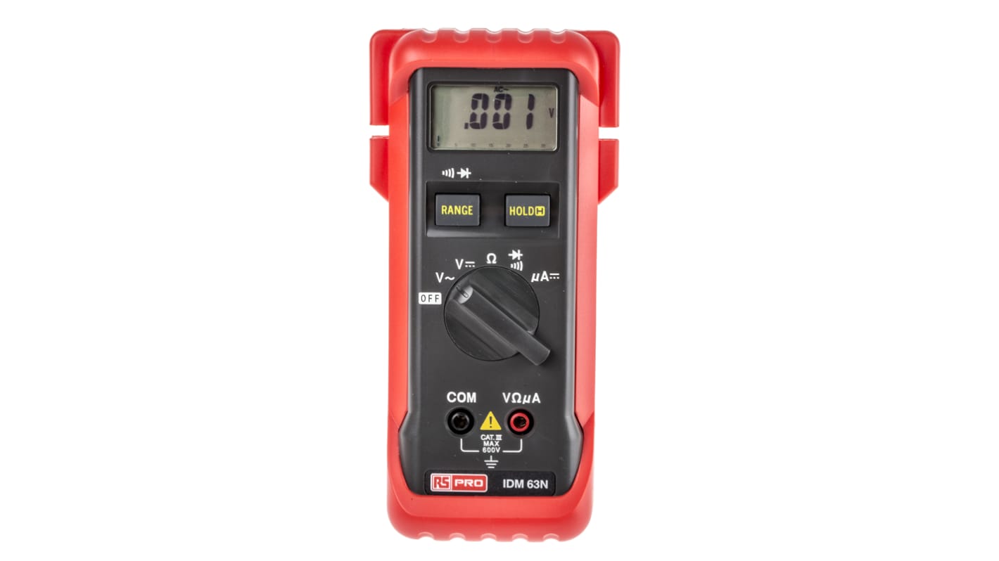 RS PRO IDM63N HandDigital Multimeter, CAT III 600V ac, 30MΩ