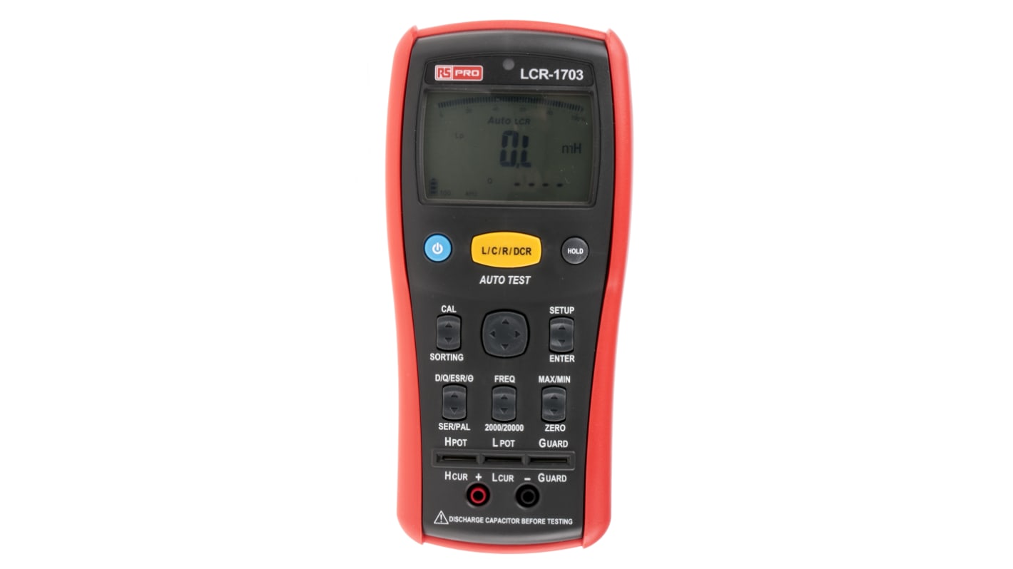 RS PRO LCR-1703 Handheld LCR Meter 20mF, 200 MΩ, 20000H