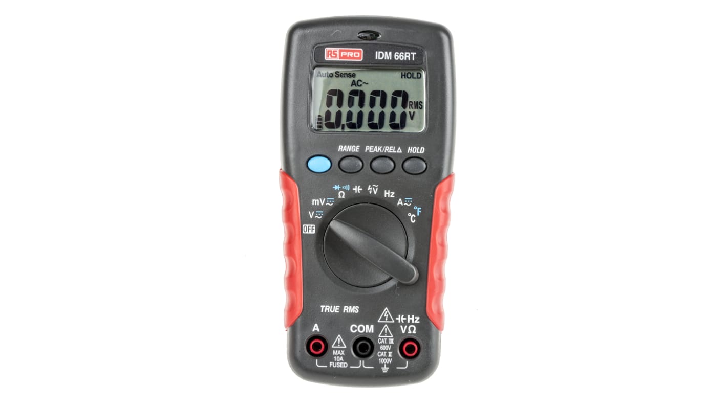RS PRO IDM66RT Handheld Digital Multimeter, True RMS, 10A ac Max, 10A ...