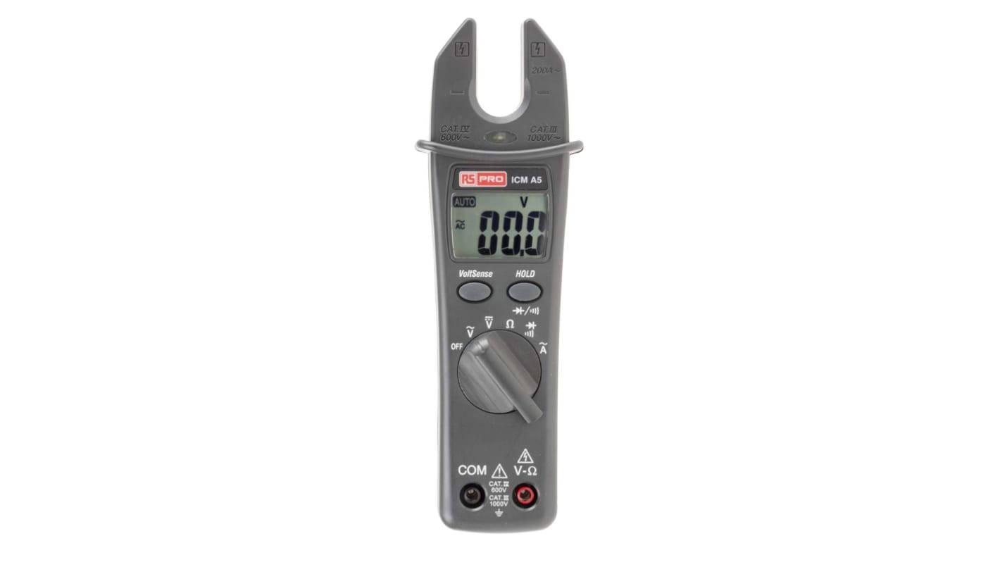 RS PRO ICMA5 Clamp Meter, Max Current 200A ac CAT III 1000V With RS Calibration