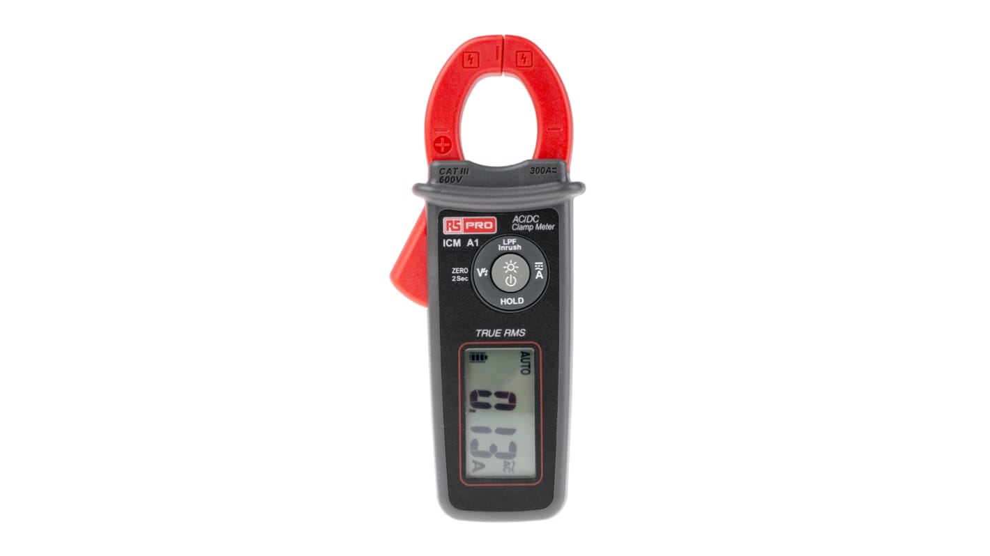 RS PRO ICMA1 Clamp Meter, 300A dc, Max Current 300A ac CAT III 600 V With UKAS Calibration