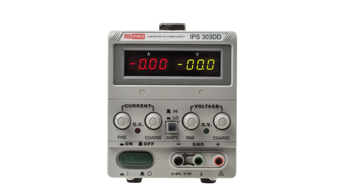 RS PRO Digital Bench Power Supply, 0 → 30V dc, 0 → 3A, 1-Output, 90W - UKAS Calibrated