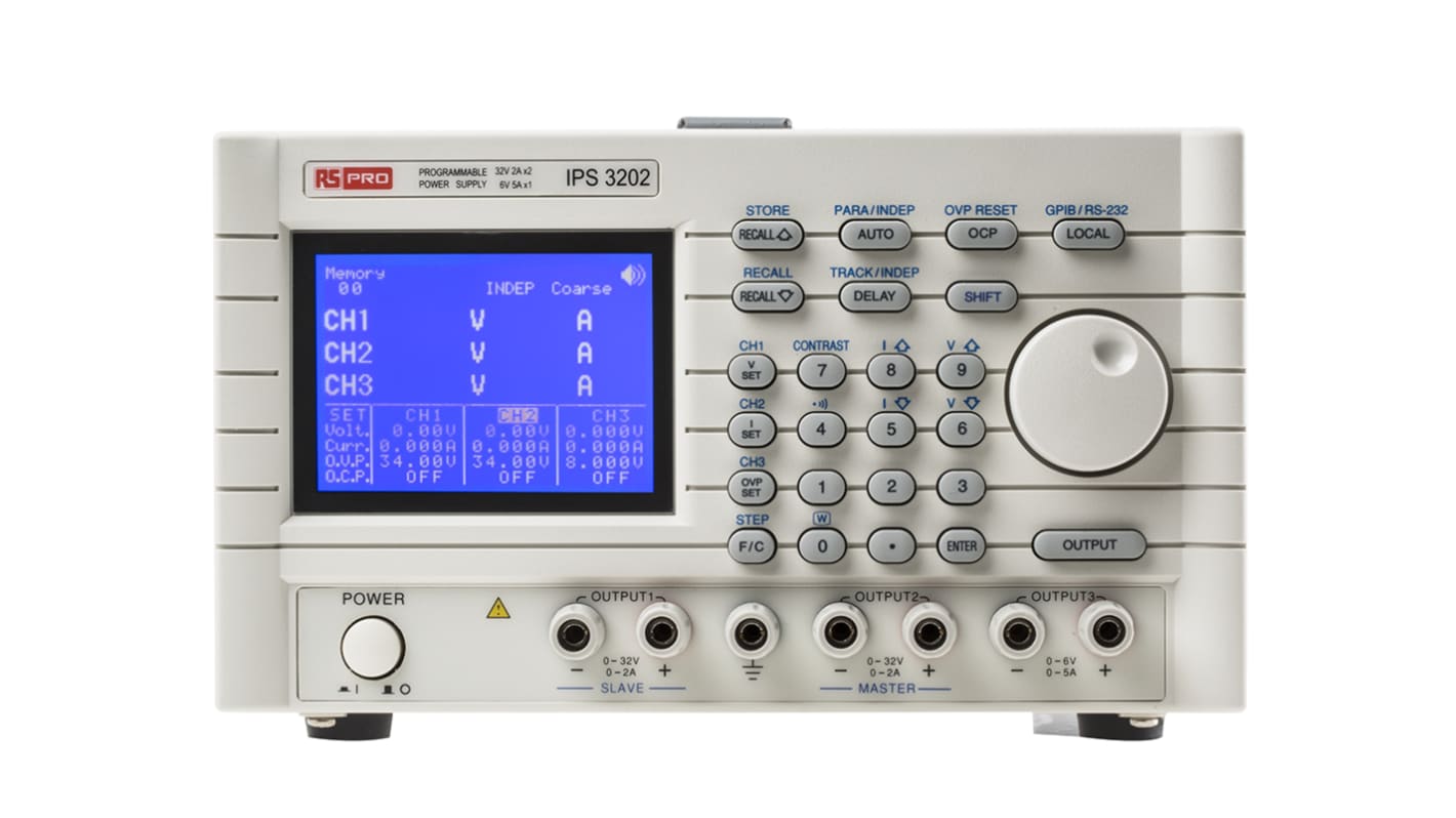 RS PRO Laboratoriestrømforsyning, 3 Udgange, 0 → 6V, 0 → 5A, 158W, RSCAL kalibreret