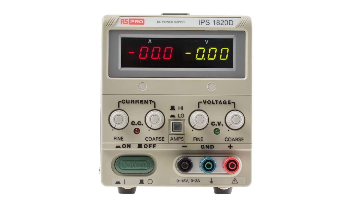 RS PRO Digital Bench Power Supply, 0 → 18V dc, 0 → 20A, 1-Output, 360W - RS Calibrated