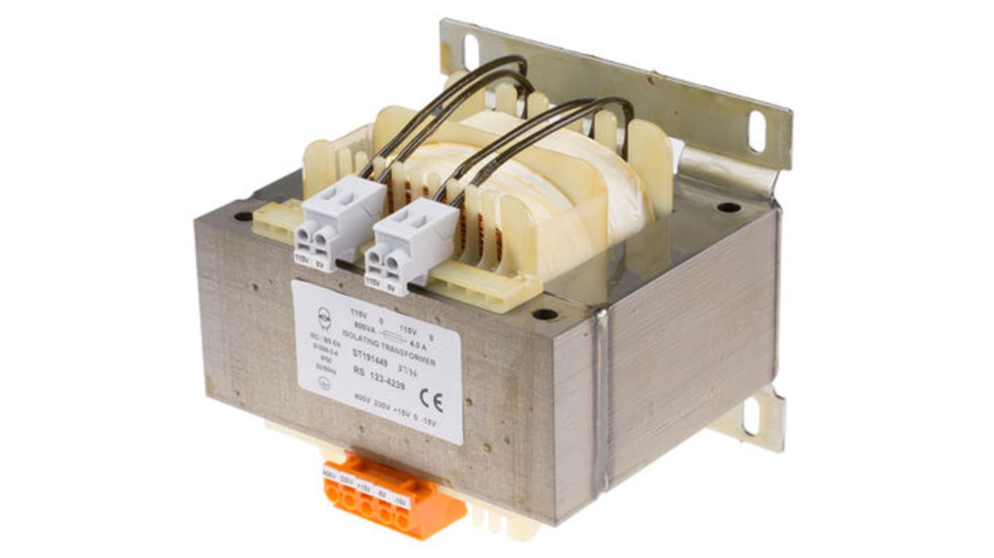 RS PRO 800VA 2 Output Chassis Mounting Transformer, 2 x 115V ac