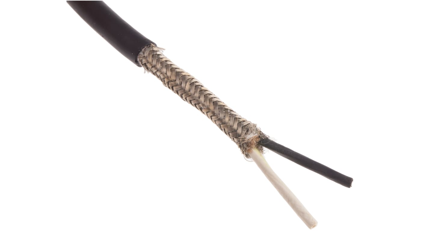 Belden Tinned Copper Braid Black Twinaxial Cable, 5.97mm OD 305m, 9859 series, 78 Ω impedance