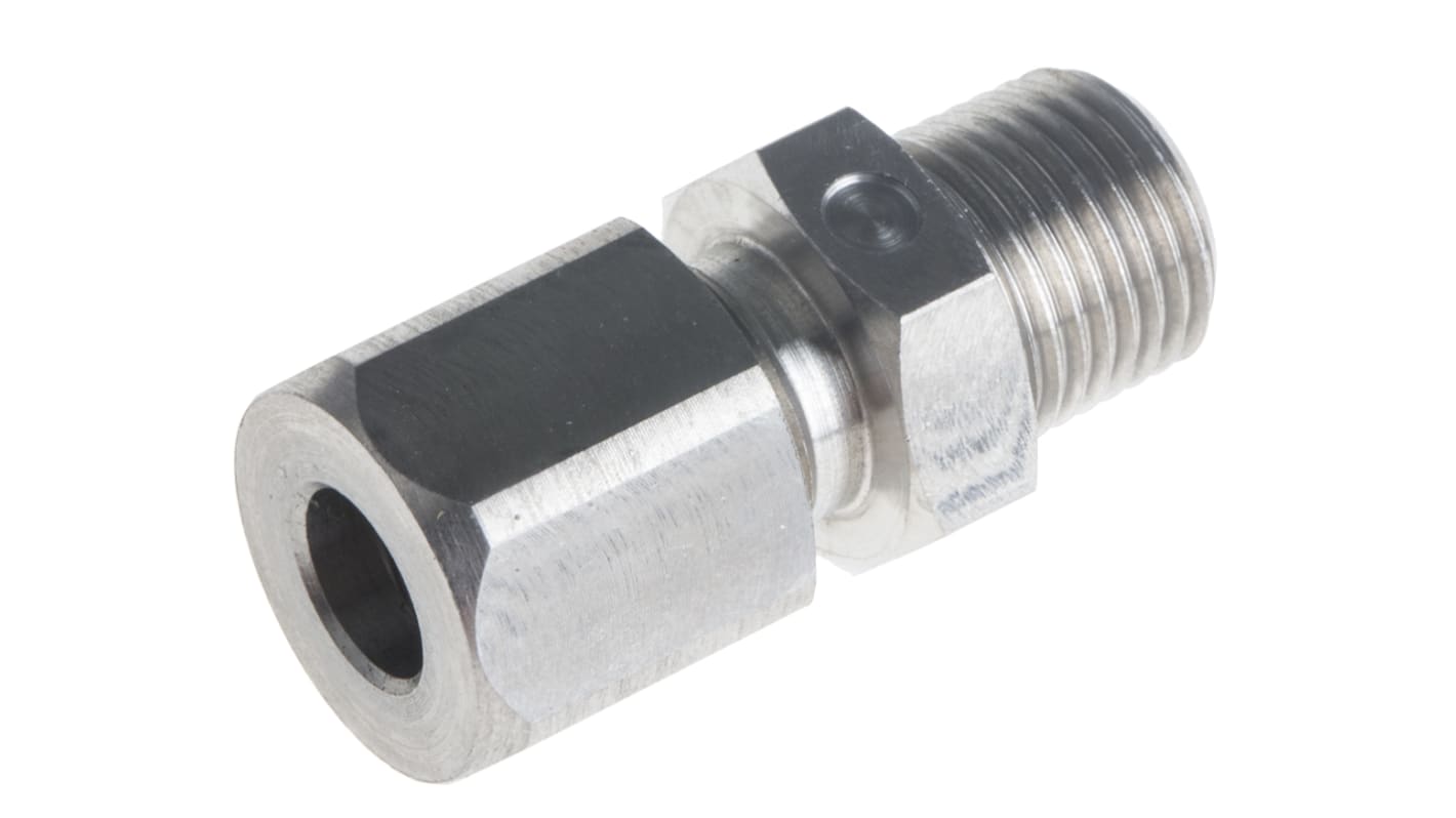 RS PRO In-Line Thermocouple Compression Fitting for Use with Thermocouple, 1/8 NPT, 6mm Probe, RoHS Compliant Standard