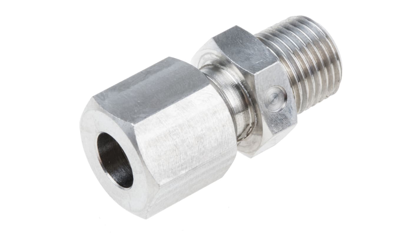 RS PRO, 1/8 NPT Compression Fitting for Use with Thermocouple or PRT Probe, 1/4in Probe, RoHS Compliant Standard