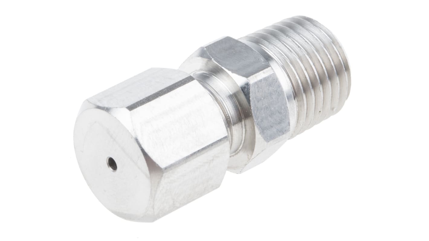 RS PRO In-Line Thermocouple Compression Fitting for Use with Thermocouple, 1/4 NPT, 1.5mm Probe, RoHS Compliant Standard