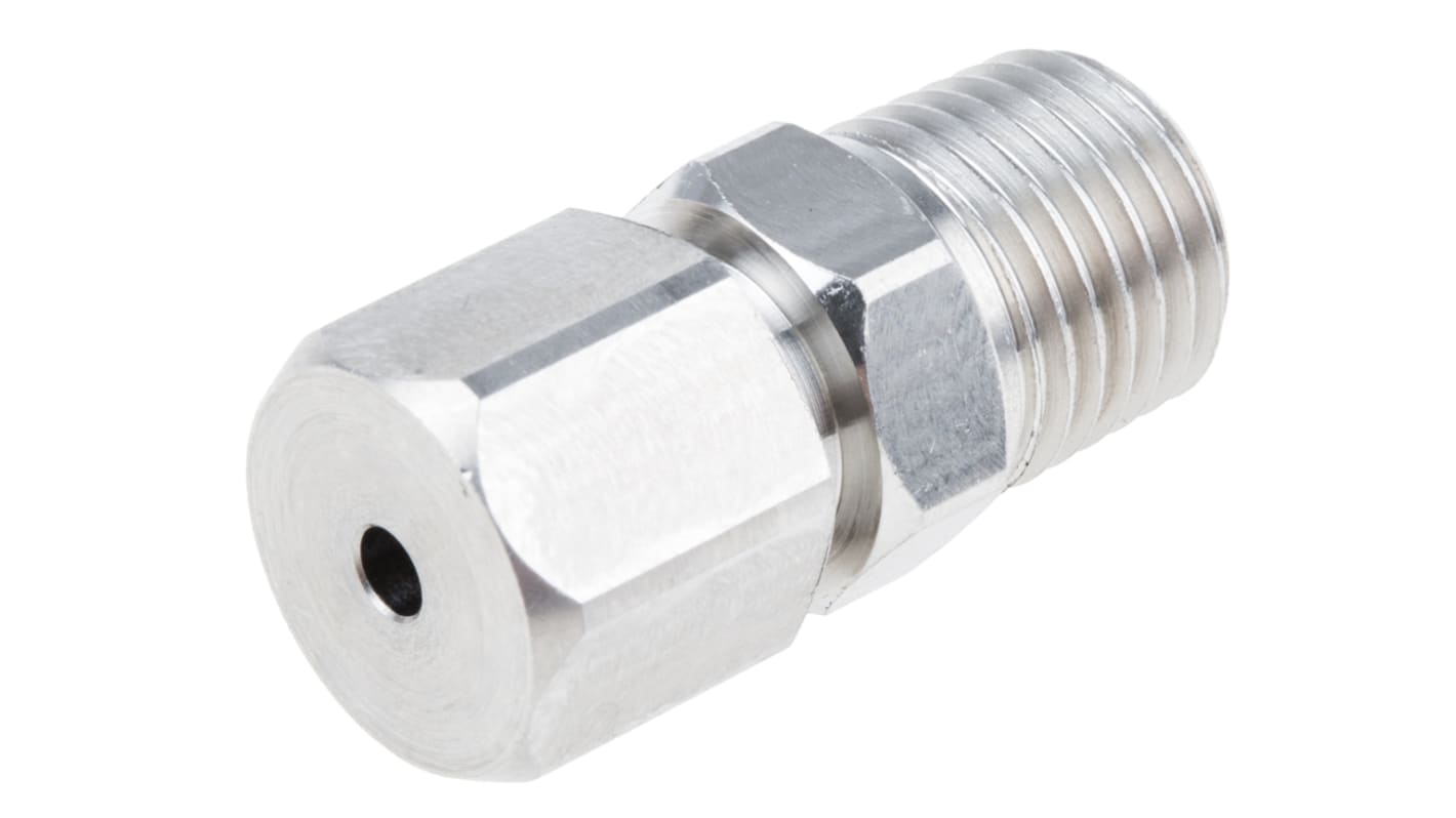 RS PRO, 1/4 NPT Thermocouple Compression Fitting for Use with Thermocouple, 3mm Probe, RoHS Compliant Standard