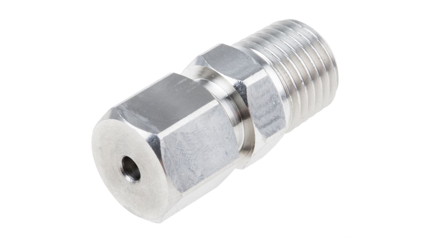 RS PRO, 1/4 NPT Compression Fitting for Use with Thermocouple or PRT Probe, 1/8in Probe, RoHS Compliant Standard