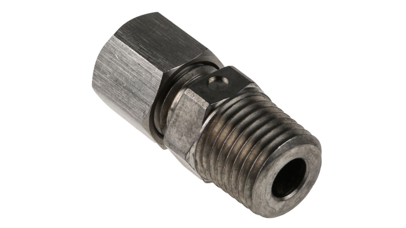 RS PRO, 1/4 NPT Thermocouple Compression Fitting for Use with Thermocouple, 6mm Probe, RoHS Compliant Standard