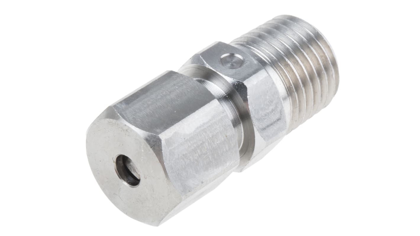 RS PRO, 1/4 NPT Thermocouple Compression Fitting for Use with Thermocouple, 4mm Probe, RoHS Compliant Standard