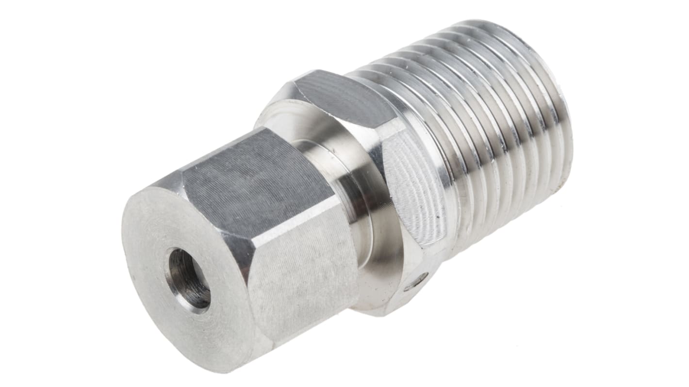 RS PRO, 1/2 NPT Compression Fitting for Use with Thermocouple or PRT Probe, 6mm Probe, RoHS Compliant Standard