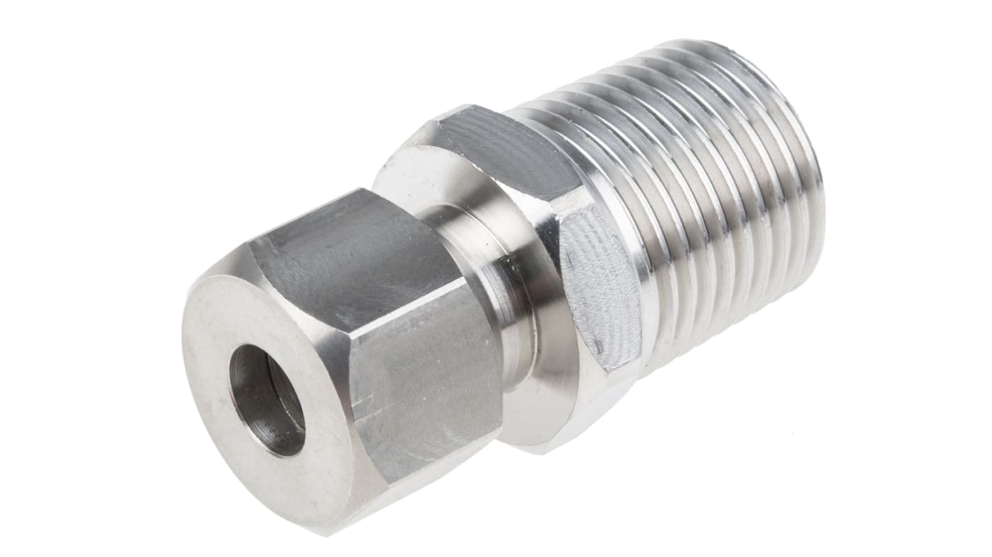 RS PRO, 1/2 NPT Compression Fitting for Use with Thermocouple or PRT Probe, 8mm Probe, RoHS Compliant Standard