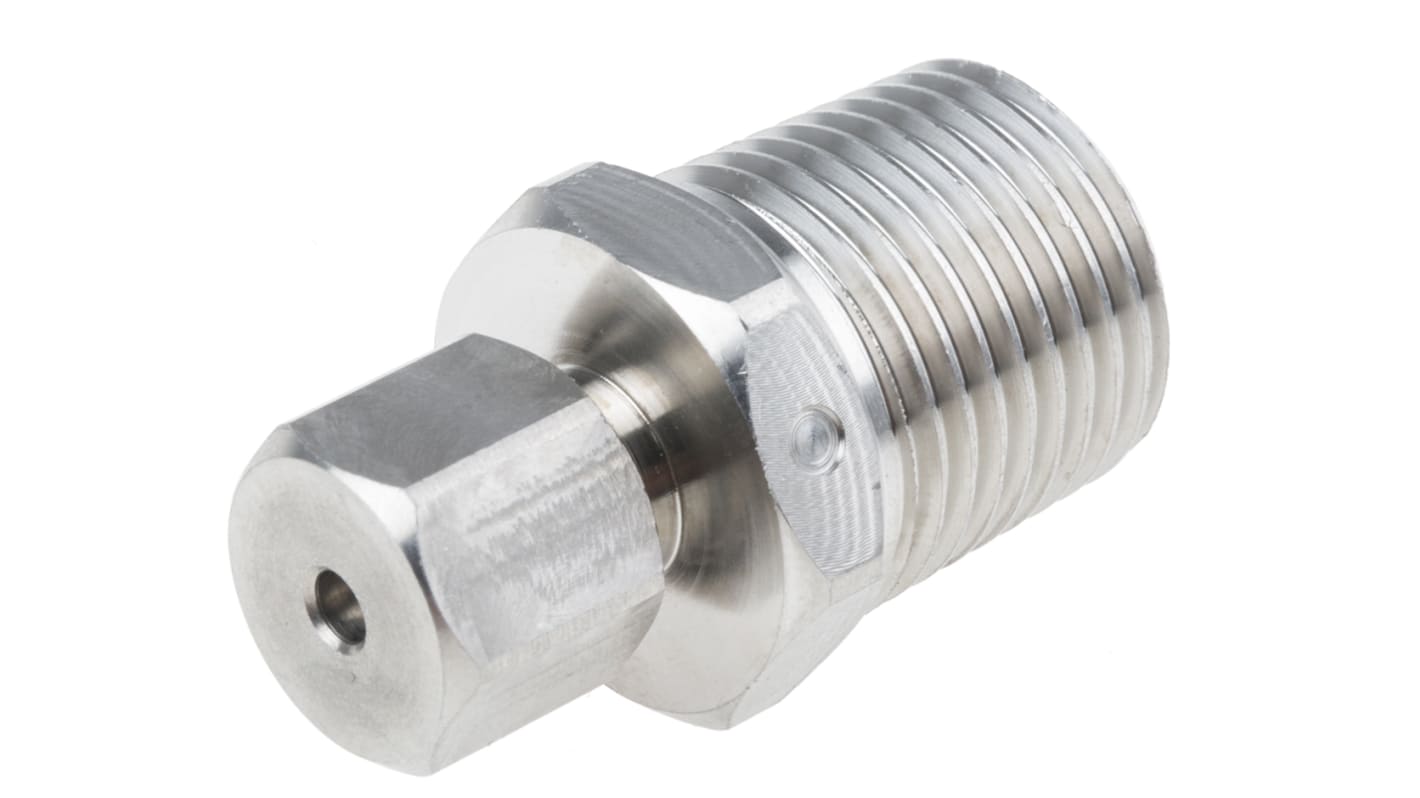 RS PRO In-Line Thermocouple Compression Fitting for Use with Thermocouple, 1/2 NPT, 1/8in Probe, RoHS Compliant Standard