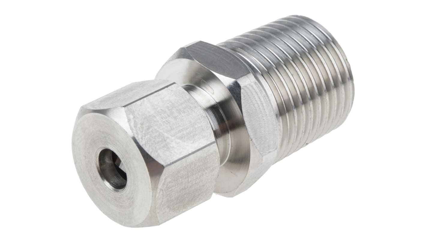 RS PRO, 1/2 NPT Thermocouple Compression Fitting for Use with Thermocouple, 1/4in Probe, RoHS Compliant Standard