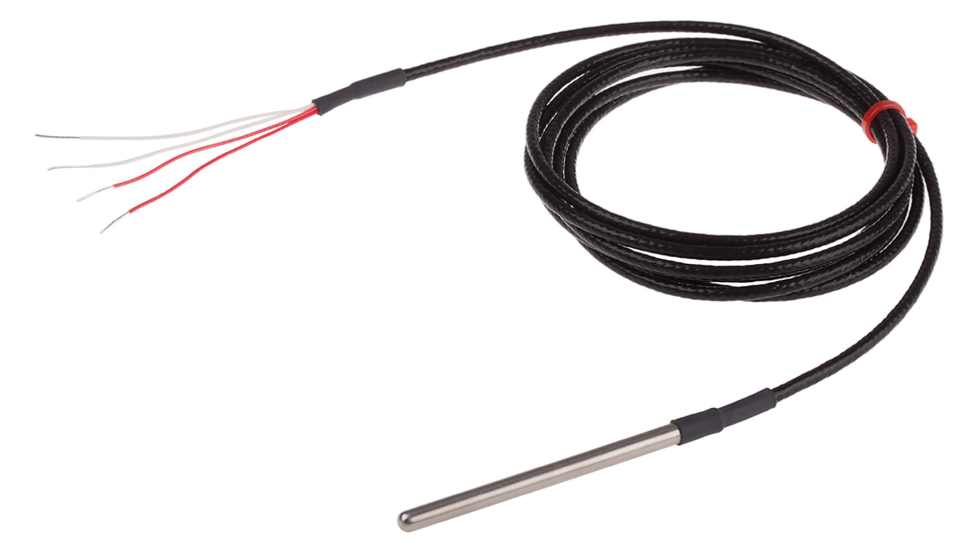 RS PRO PT100 RTD Sensor, 4.5mm Dia, 75mm Long, 4 Wire, Probe, Class B +250°C Max