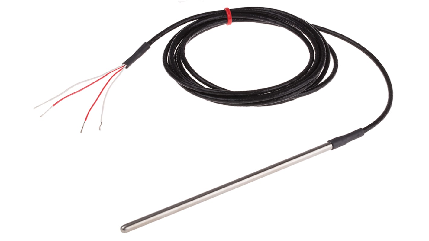 RS PRO PT100 RTD Sensor, 4.5mm Dia, 150mm Long, 4 Wire, Probe, Class B +250°C Max